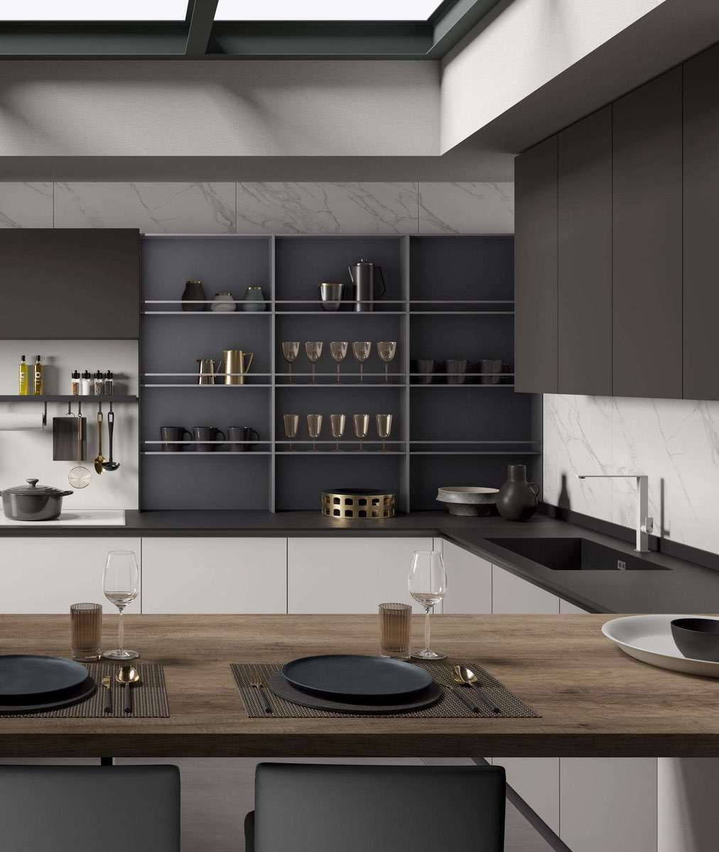Centro Cucine - Centro Cucine Mobilturi a Cagliari 5 02 cucina moderna stratos gres pure white glass piombo opaco 02