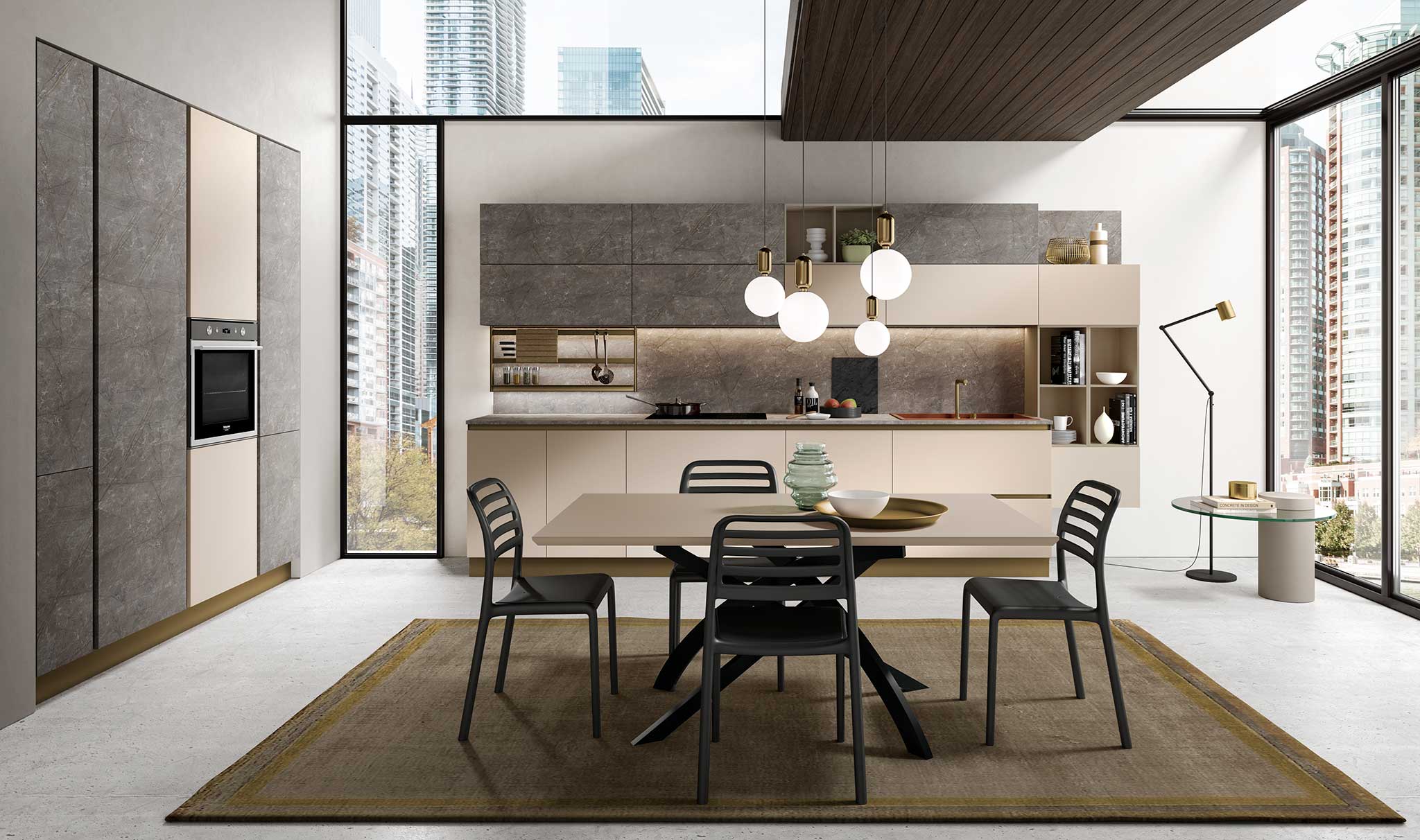 Centro Cucine - Centro Cucine Mobilturi a Cagliari 7 Cucina POP 07 visone opaco marmo oro